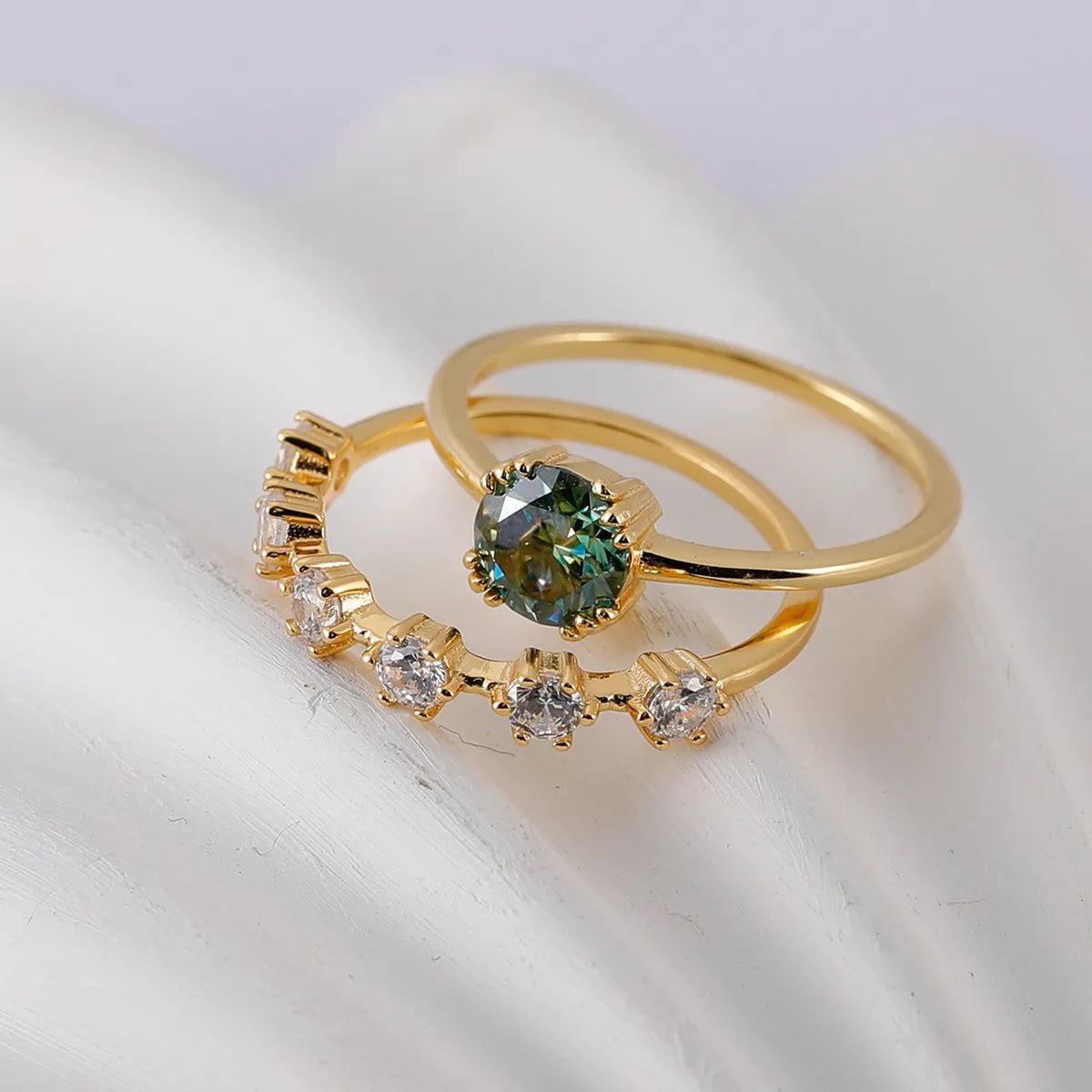 1 Carat Moissanite 925 Sterling Silver 2pcs Ring Set - Samuels Jewelers