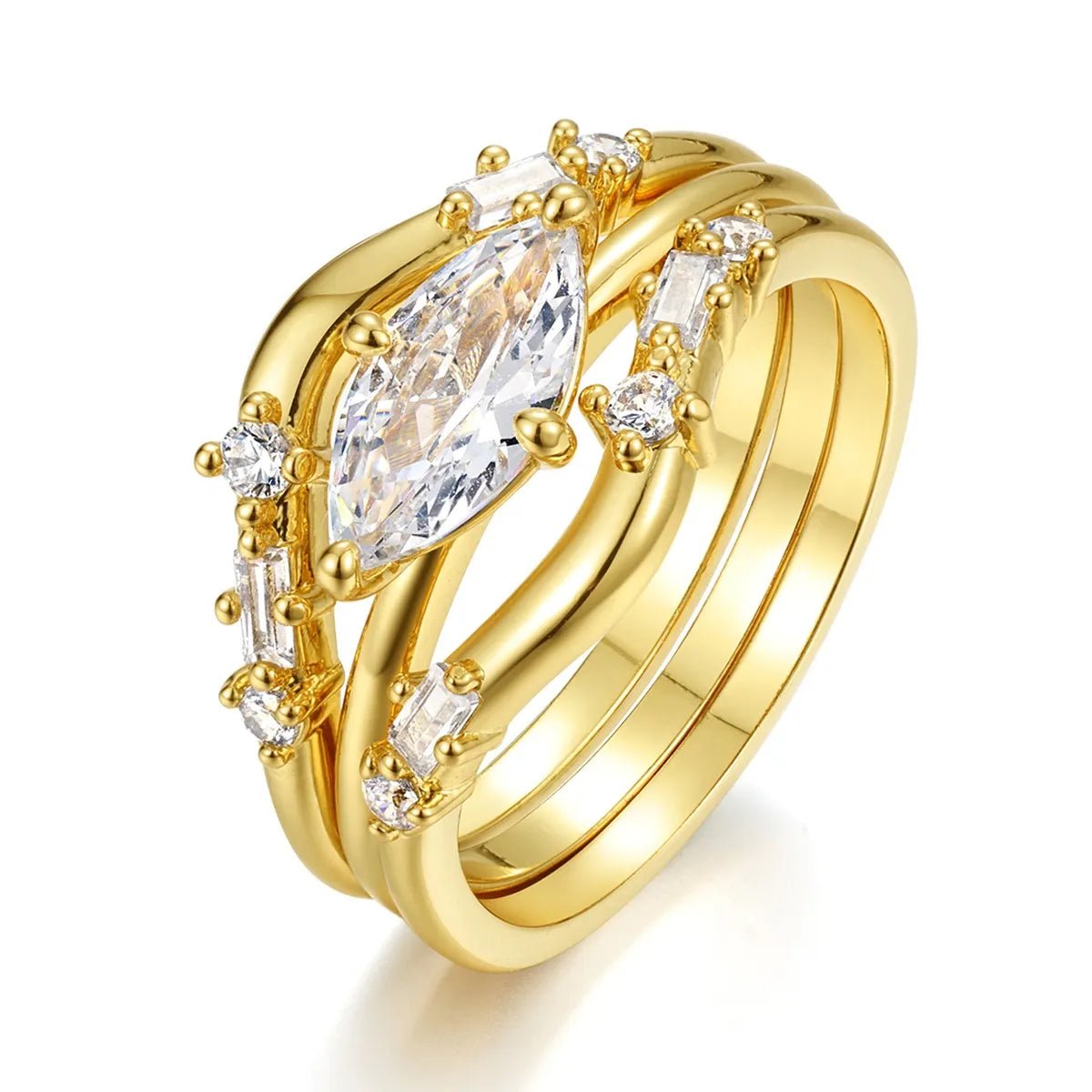 1 Carat Moissanite 925 Sterling Silver 3pcs Ring Set - Samuels Jewelers