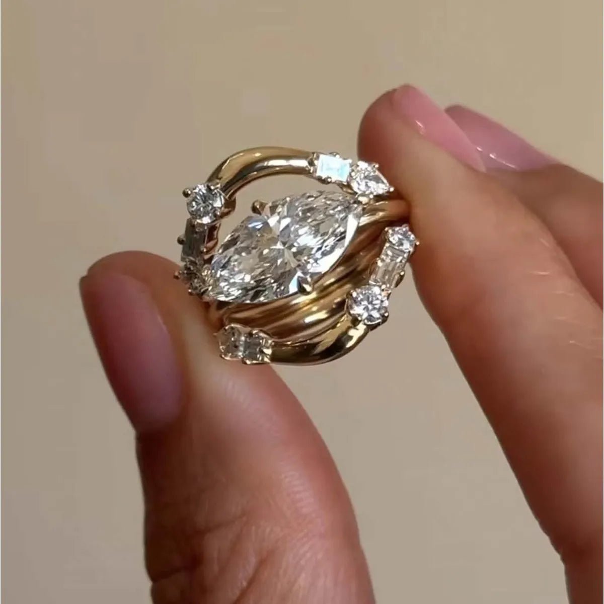 1 Carat Moissanite 925 Sterling Silver 3pcs Ring Set - Samuels Jewelers