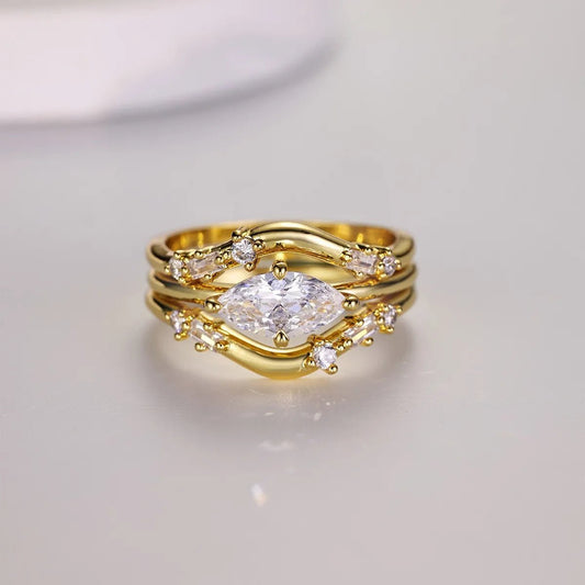 1 Carat Moissanite 925 Sterling Silver 3pcs Ring Set - Samuels Jewelers