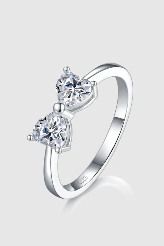 1 Carat Moissanite 925 Sterling Silver Bow Ring - Samuels Jewelers
