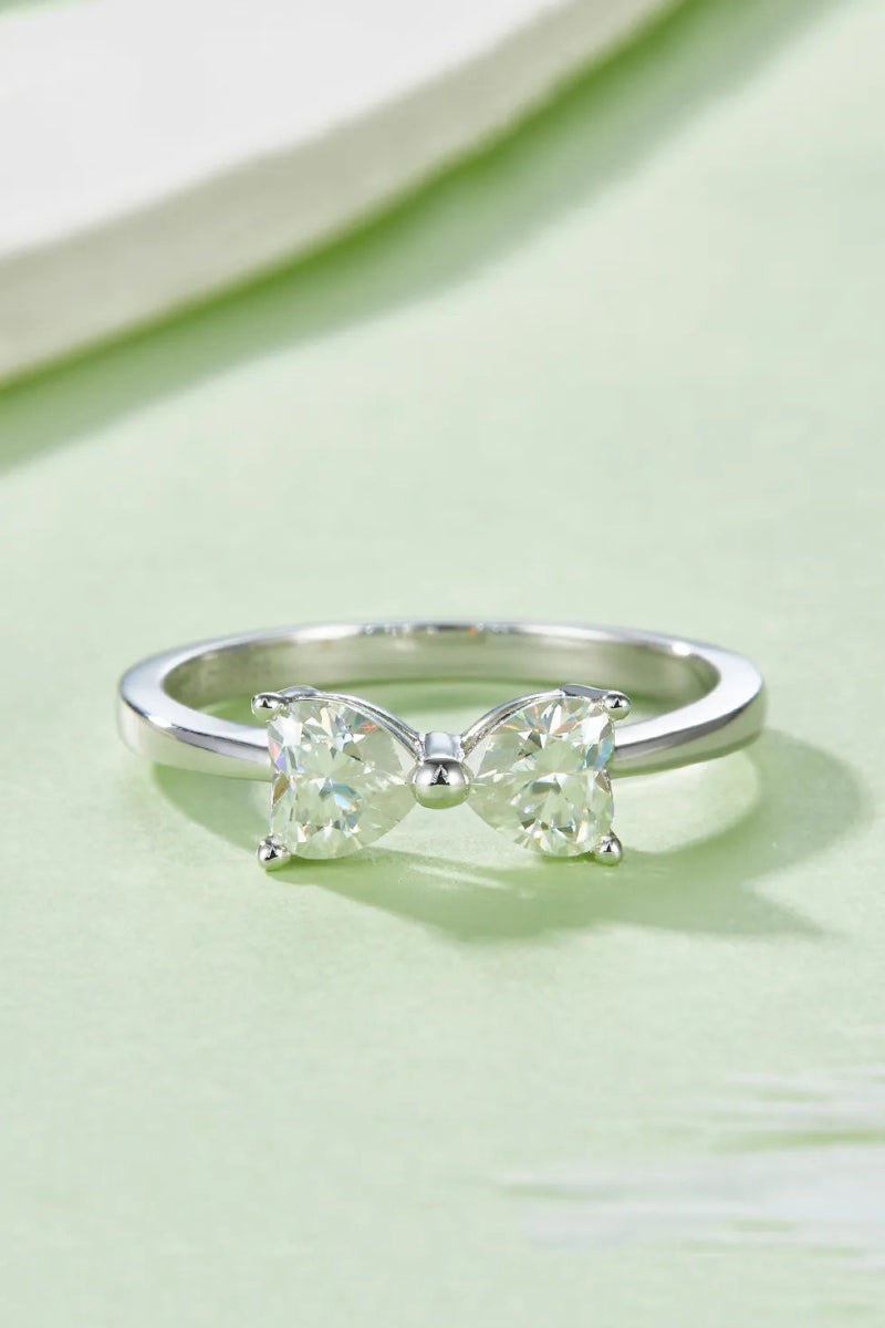 1 Carat Moissanite 925 Sterling Silver Bow Ring - Samuels Jewelers