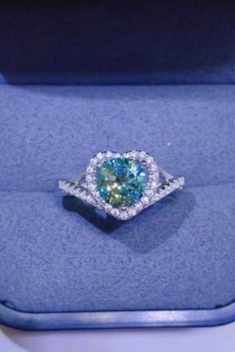 1 Carat Moissanite Heart Ring - 925 Sterling Silver - Samuels Jewelers