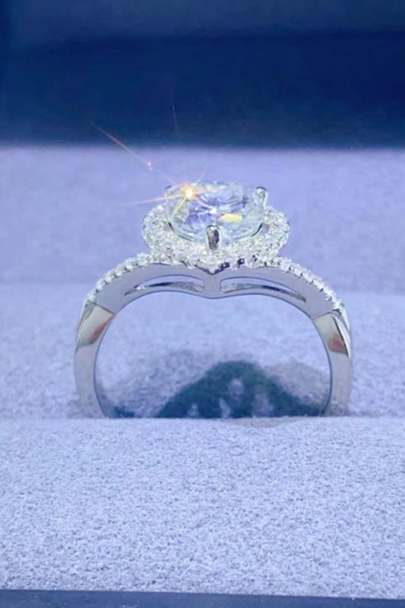 1 Carat Moissanite Heart Ring - 925 Sterling Silver - Samuels Jewelers