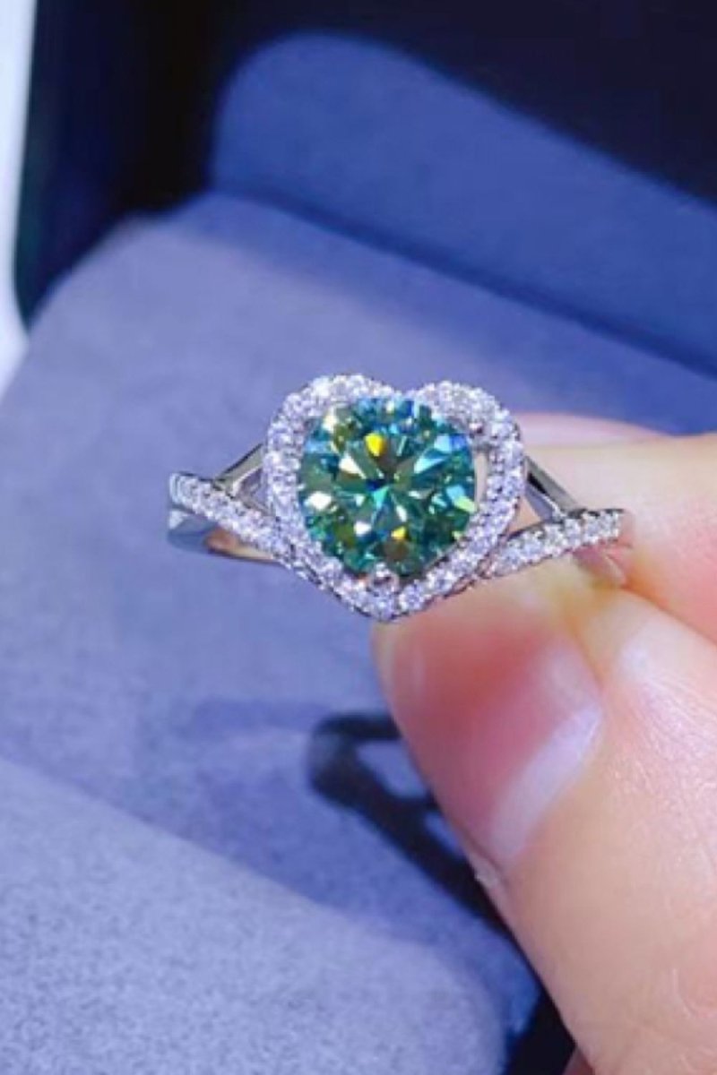1 Carat Moissanite Heart Ring - 925 Sterling Silver - Samuels Jewelers