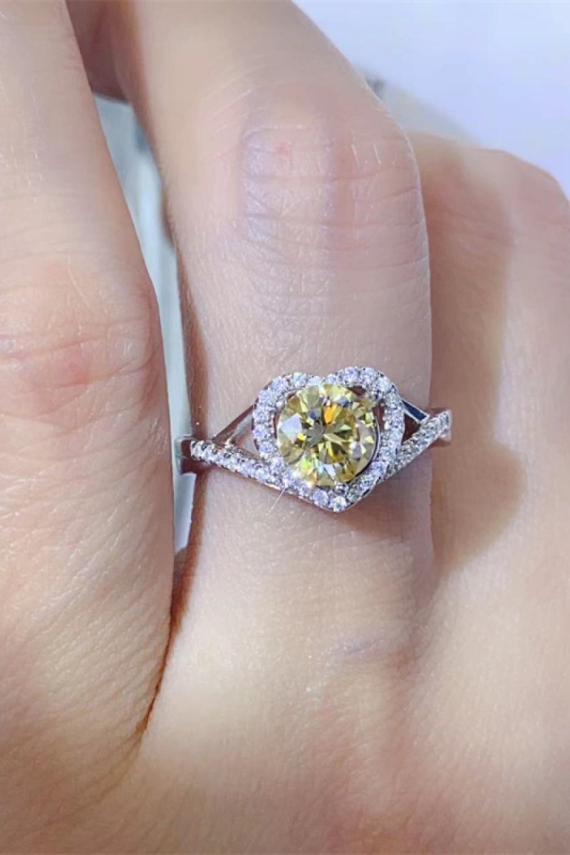 1 Carat Moissanite Heart Ring - 925 Sterling Silver - Samuels Jewelers