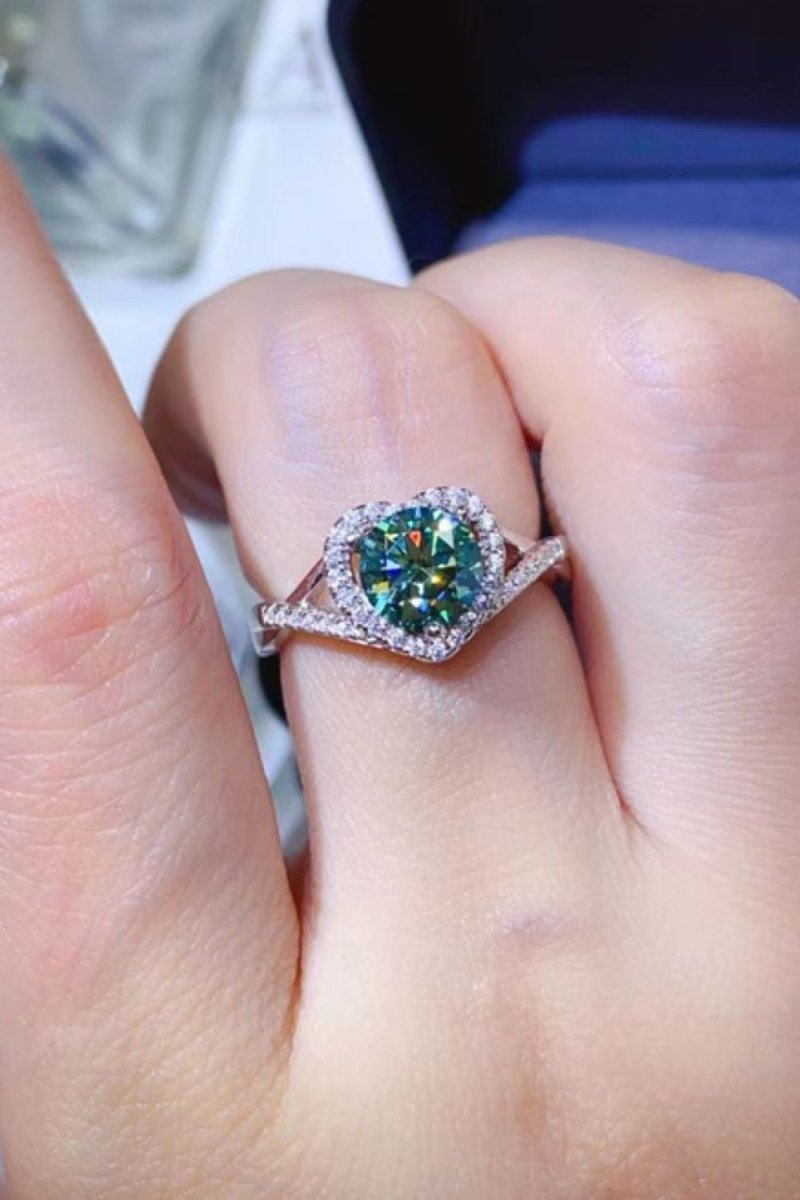 1 Carat Moissanite Heart Ring - 925 Sterling Silver - Samuels Jewelers