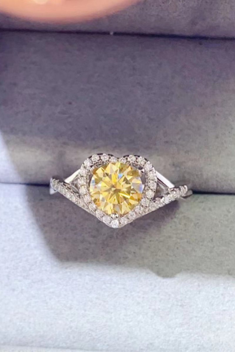 1 Carat Moissanite Heart Ring - 925 Sterling Silver - Samuels Jewelers
