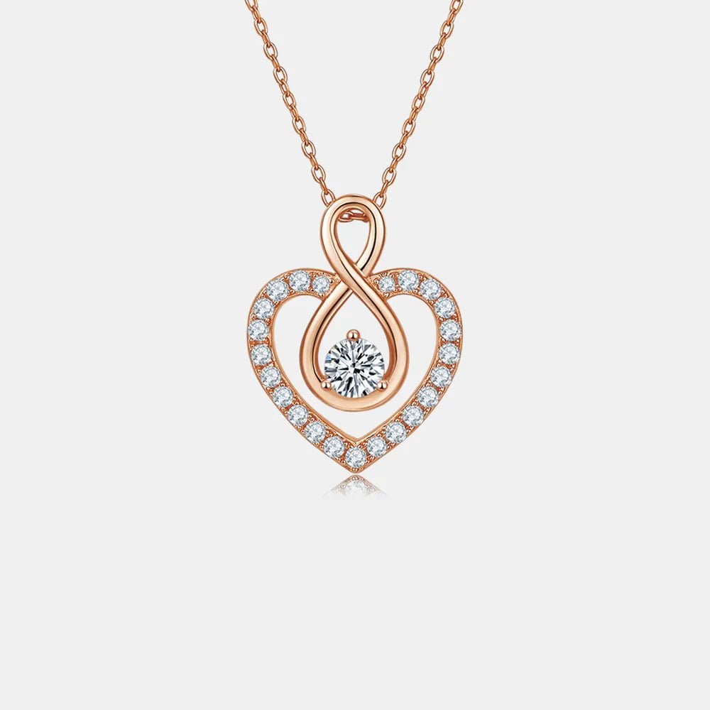 1 Carat Moissanite 925 Sterling Silver Heart Shape Necklace - Samuels Jewelers