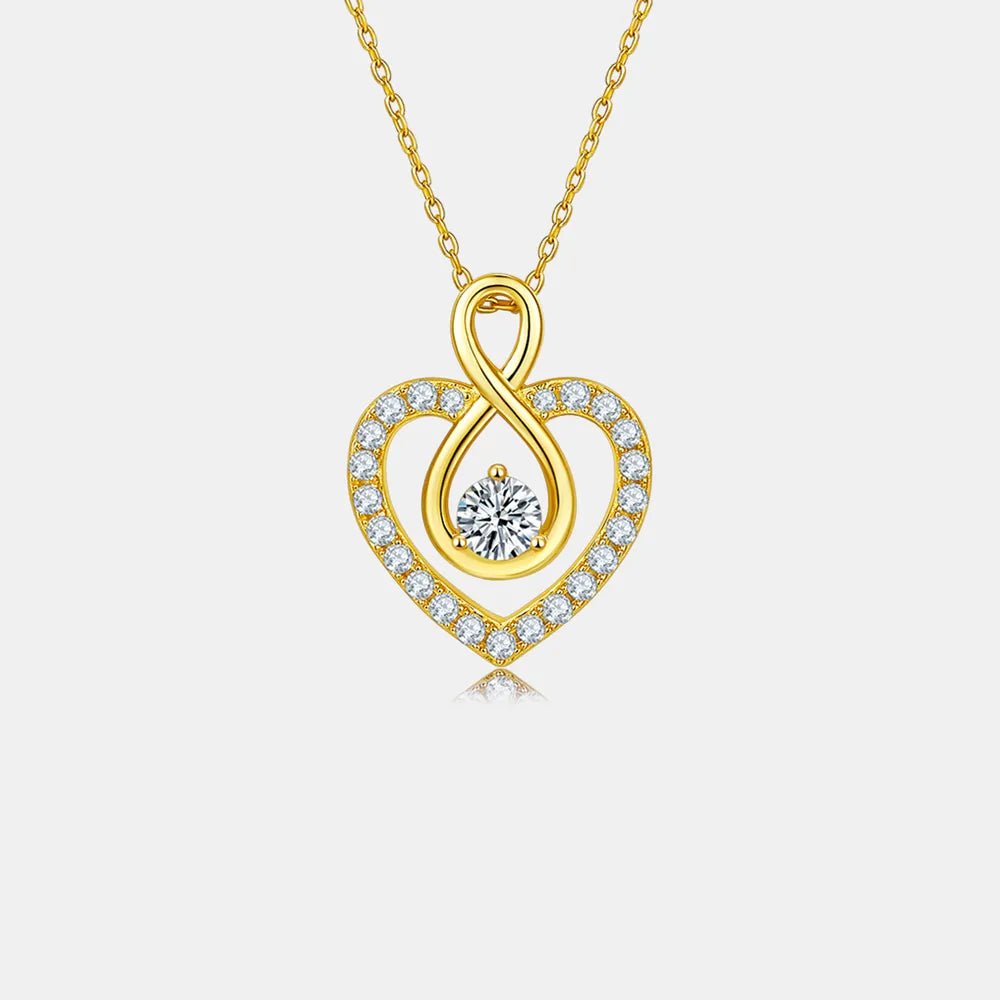 1 Carat Moissanite 925 Sterling Silver Heart Shape Necklace - Samuels Jewelers