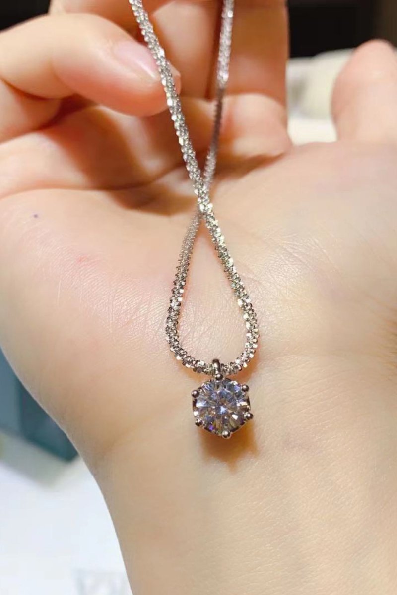 1 Carat Moissanite 925 Sterling Silver Necklace - Samuels Jewelers
