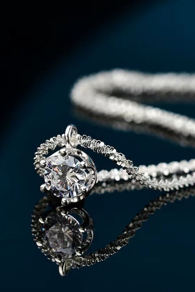 1 Carat Moissanite 925 Sterling Silver Necklace - Samuels Jewelers