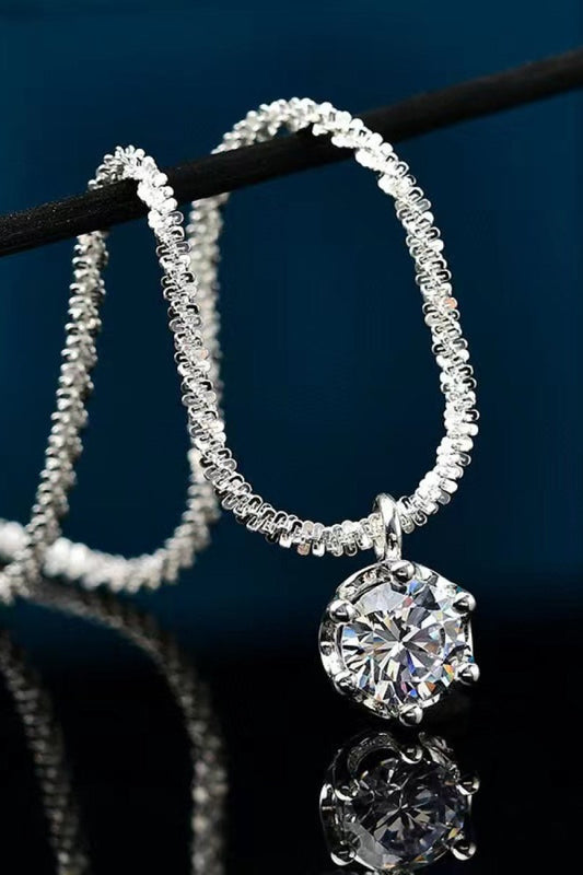 1 Carat Moissanite 925 Sterling Silver Necklace - Samuels Jewelers