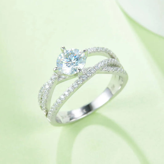 1 Carat Moissanite Stone Ring - 925 Sterling Silver - Samuels Jewelers