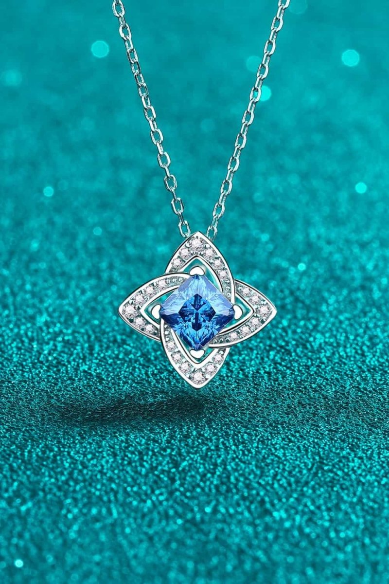 1 Carat Moissanite Floral Pendant Necklace - Samuels Jewelers