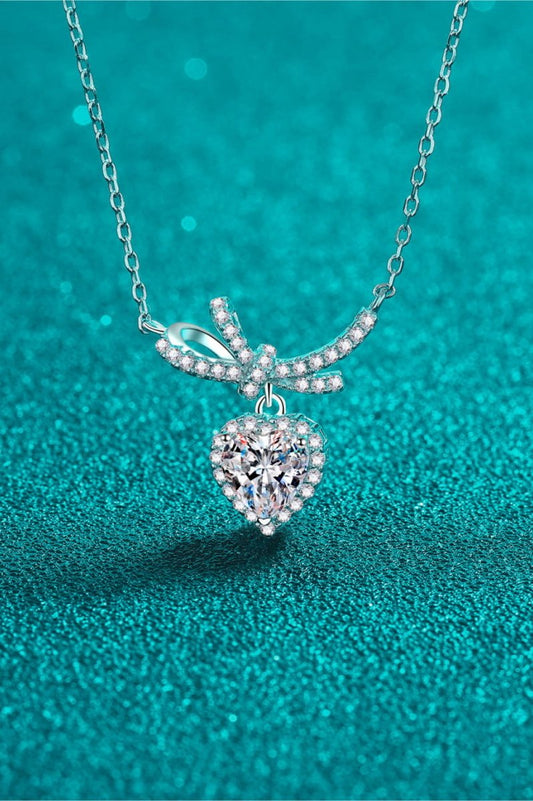 1 Carat Moissanite Heart Pendant Necklace - Samuels Jewelers