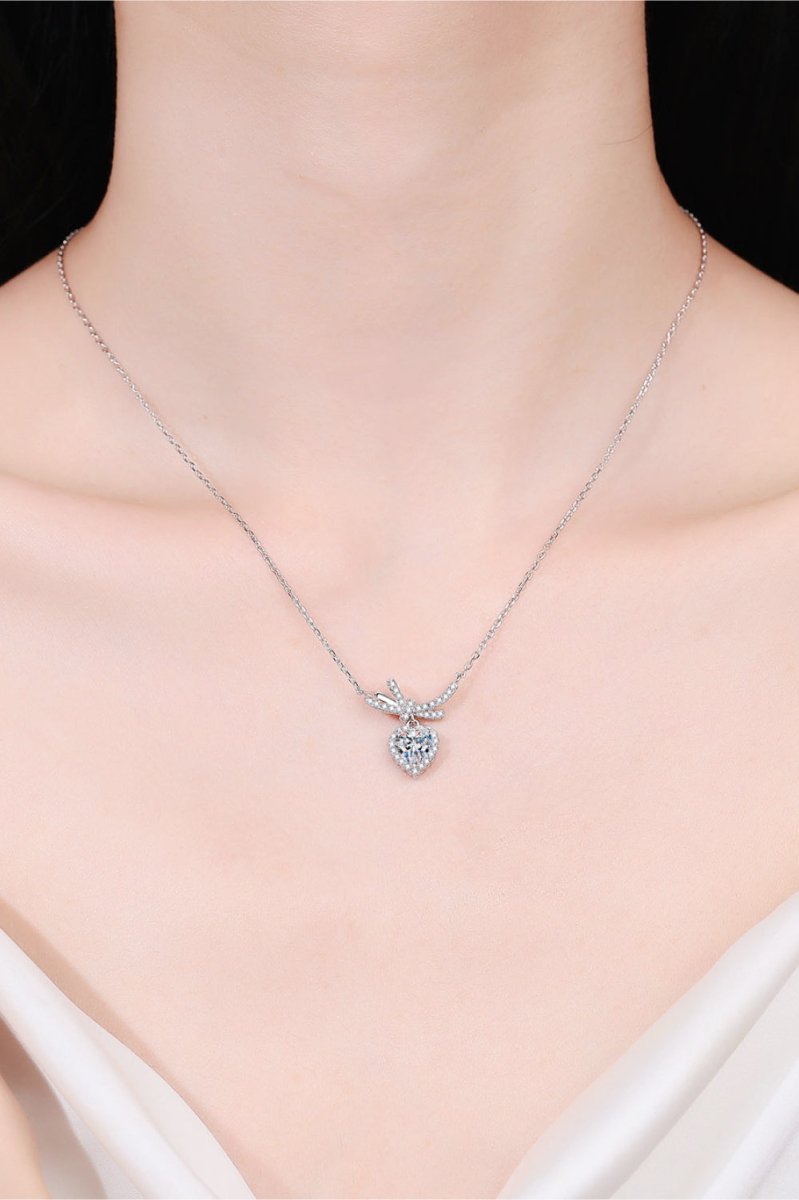 1 Carat Moissanite Heart Pendant Necklace - Samuels Jewelers