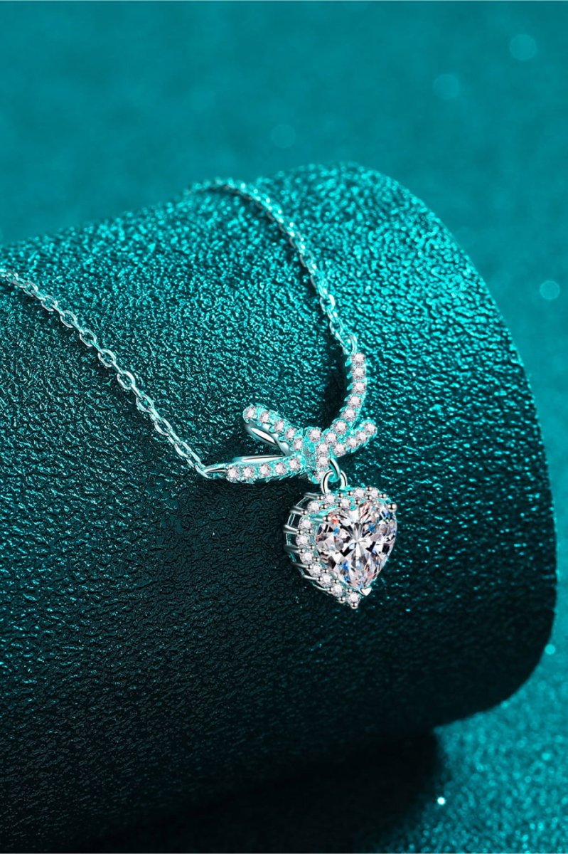 1 Carat Moissanite Heart Pendant Necklace - Samuels Jewelers