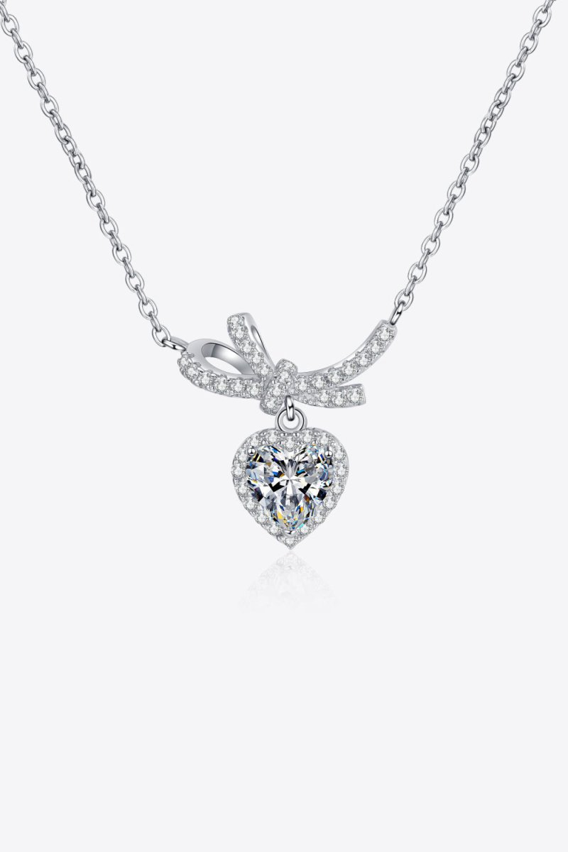 1 Carat Moissanite Heart Pendant Necklace - Samuels Jewelers