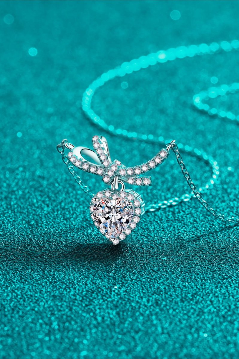 1 Carat Moissanite Heart Pendant Necklace - Samuels Jewelers