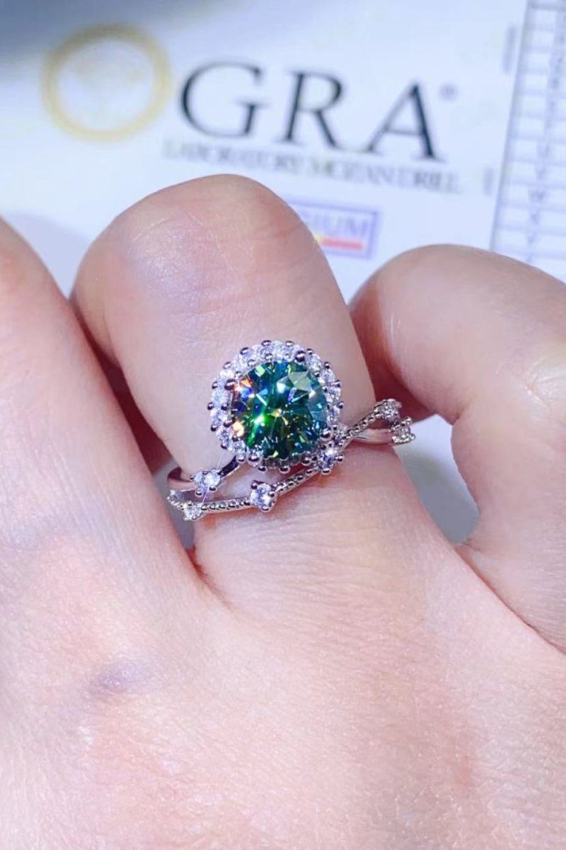 1 Carat Moissanite Platinum - Plated Ring - Samuels Jewelers