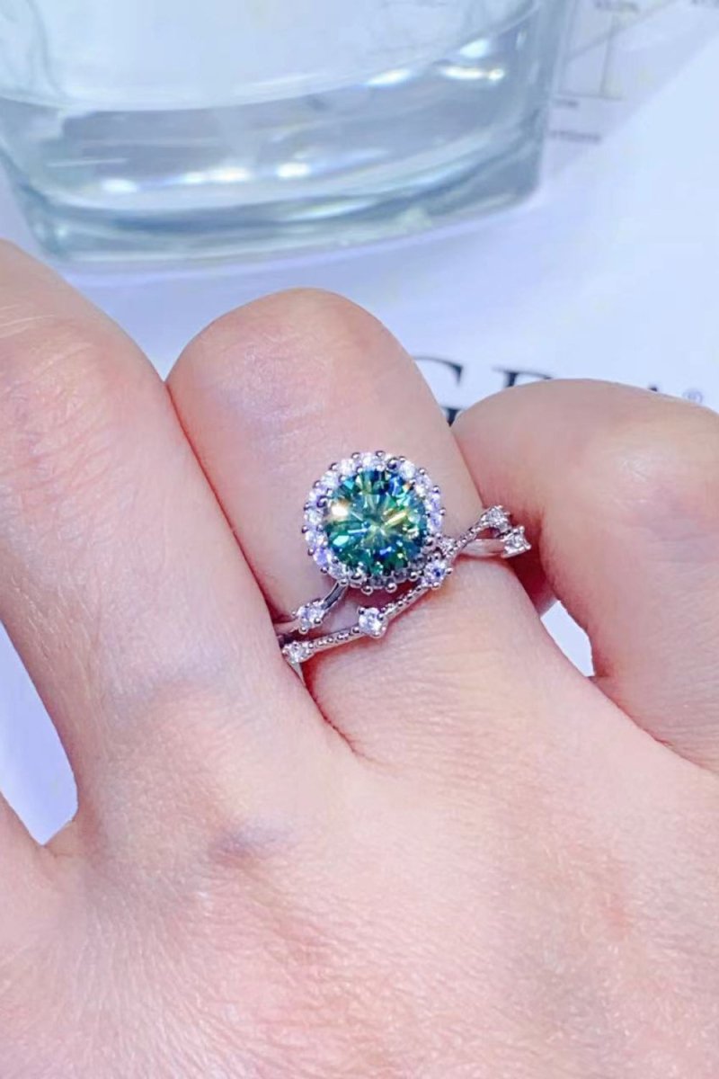 1 Carat Moissanite Platinum - Plated Ring - Samuels Jewelers