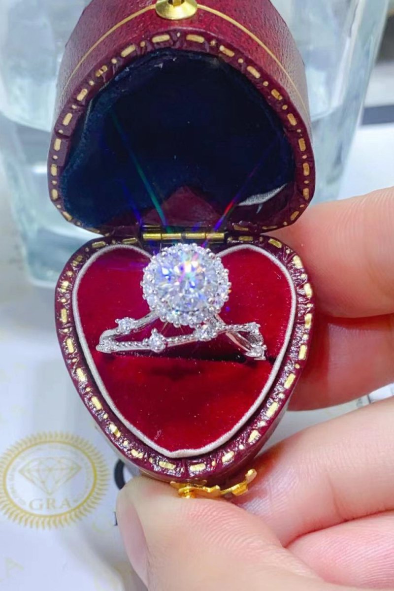 1 Carat Moissanite Platinum - Plated Ring - Samuels Jewelers