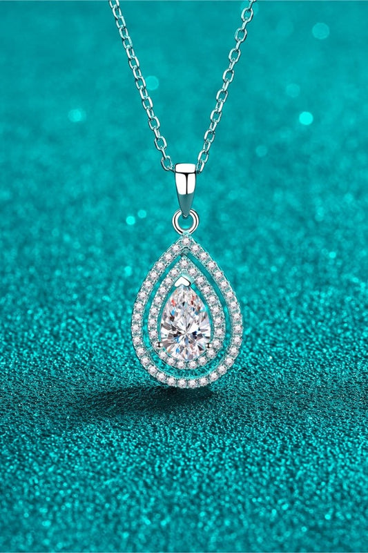 1 Carat Moissanite Teardrop Pendant Necklace - Samuels Jewelers