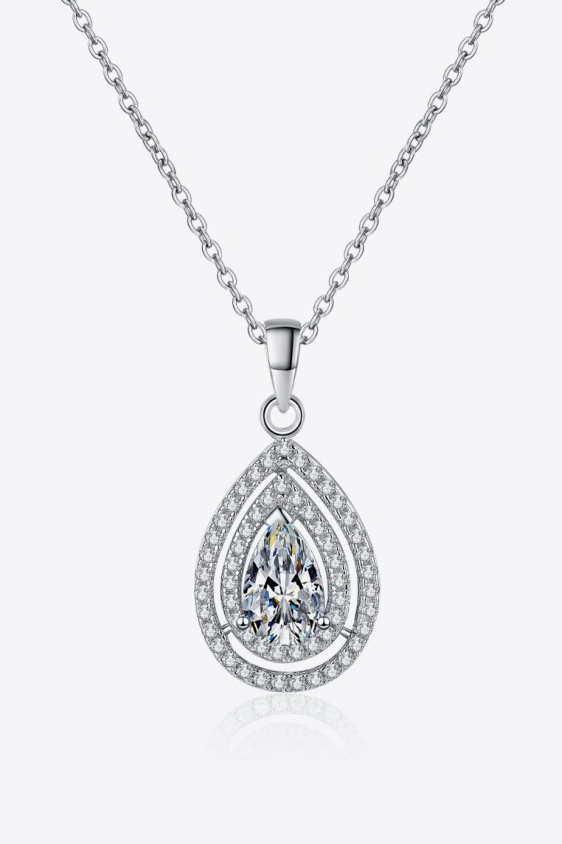 1 Carat Moissanite Teardrop Pendant Necklace - Samuels Jewelers