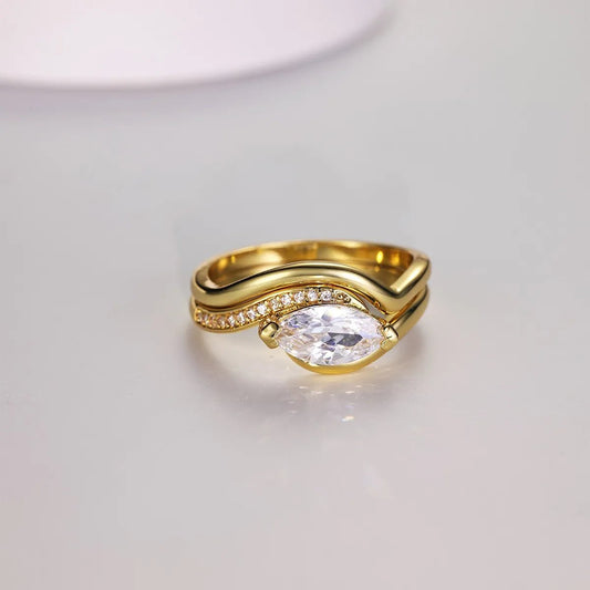 1 Ct Moissanite 925 Sterling Silver 2pcs Ring Set - Samuels Jewelers