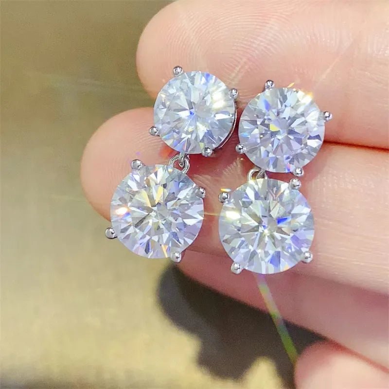 10 Carat Moissanite 925 Sterling Silver Earrings - Samuels Jewelers