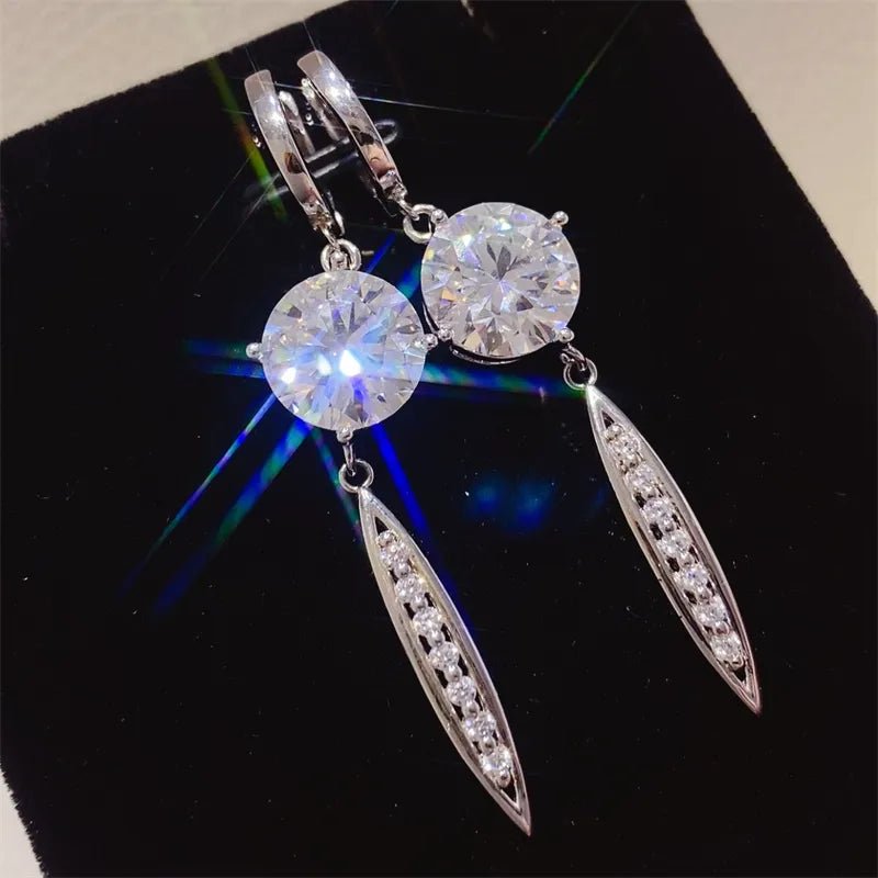 10 Carat Moissanite Earrings - 925 Sterling Silver - Samuels Jewelers