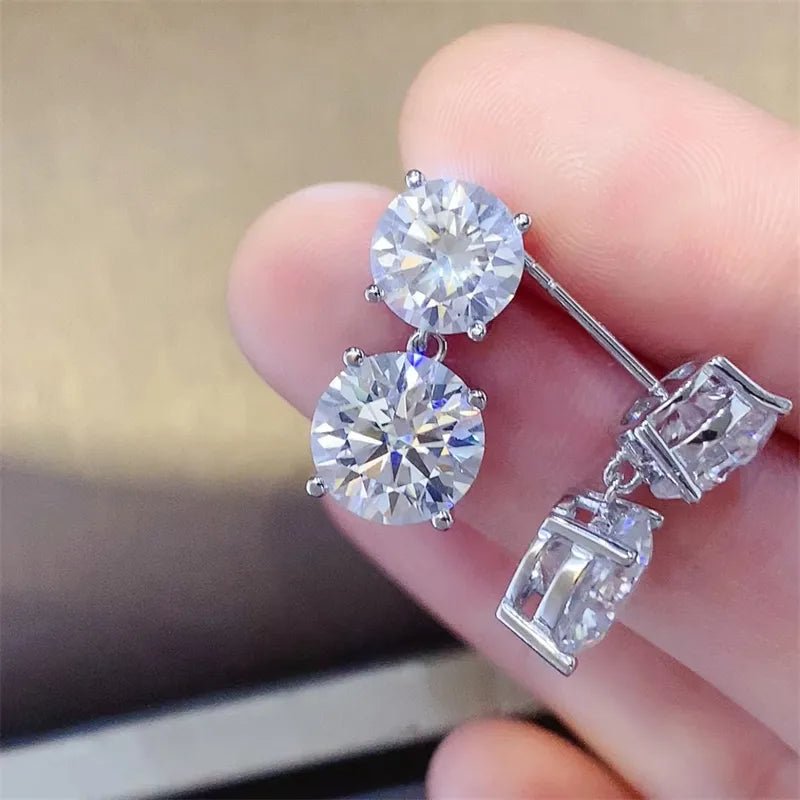 10 Carat Moissanite 925 Sterling Silver Earrings - Samuels Jewelers