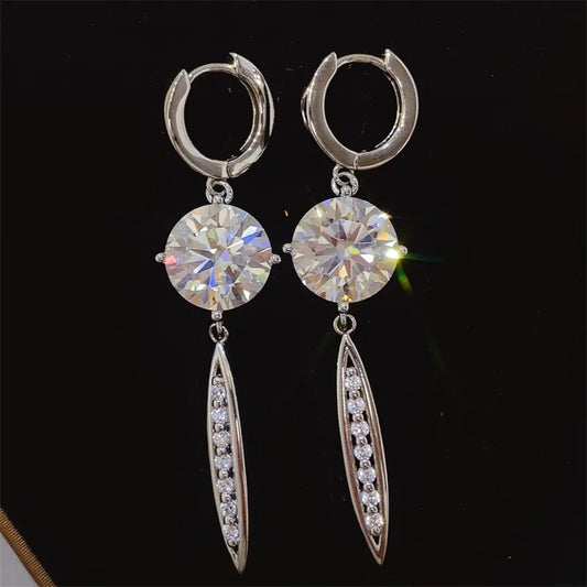 10 Carat Moissanite Earrings - 925 Sterling Silver - Samuels Jewelers