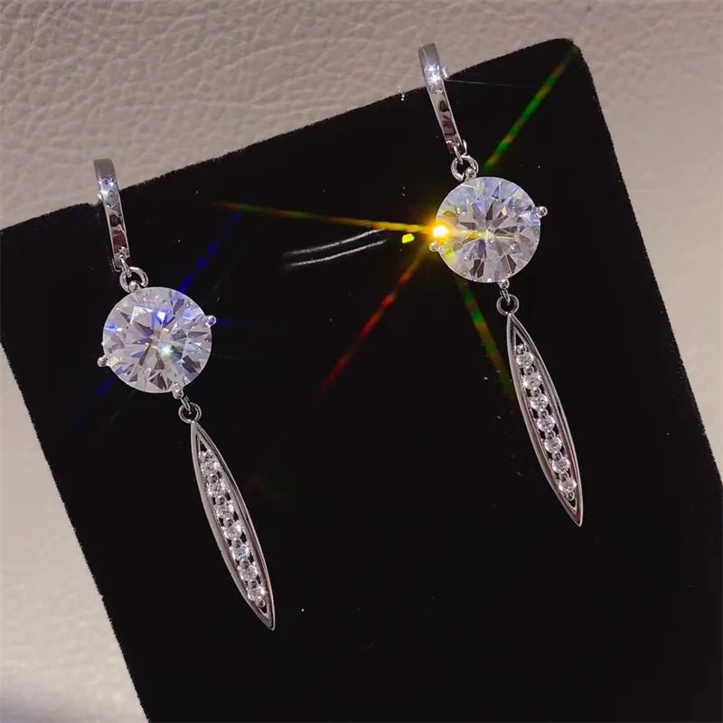 10 Carat Moissanite Earrings - 925 Sterling Silver - Samuels Jewelers