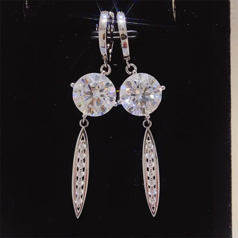 10 Carat Moissanite Earrings - 925 Sterling Silver - Samuels Jewelers