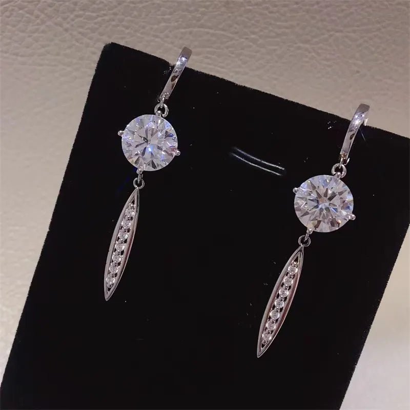 10 Carat Moissanite Earrings - 925 Sterling Silver - Samuels Jewelers