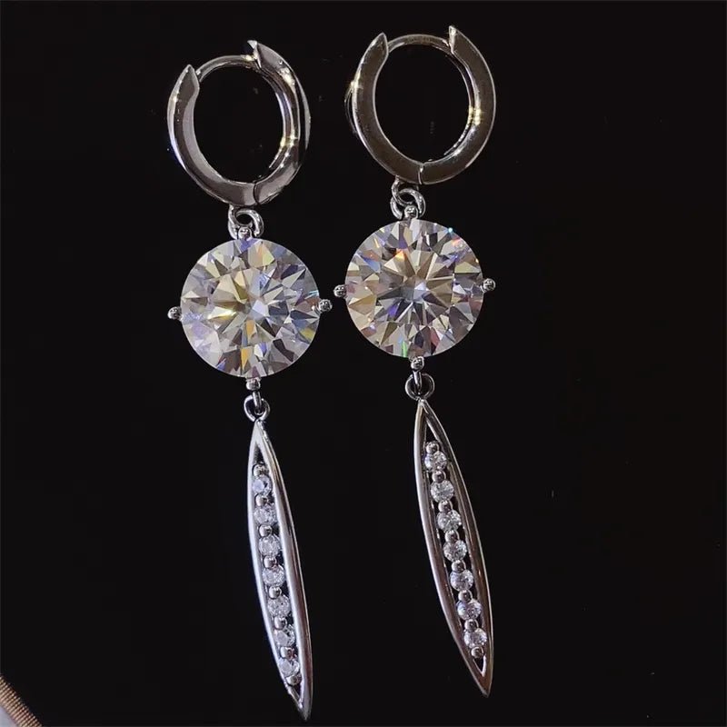 10 Carat Moissanite Earrings - 925 Sterling Silver - Samuels Jewelers