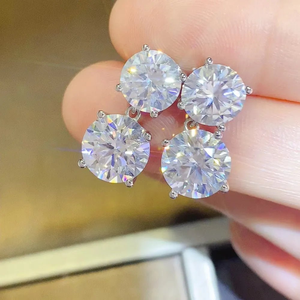 10 Carat Moissanite 925 Sterling Silver Earrings - Samuels Jewelers