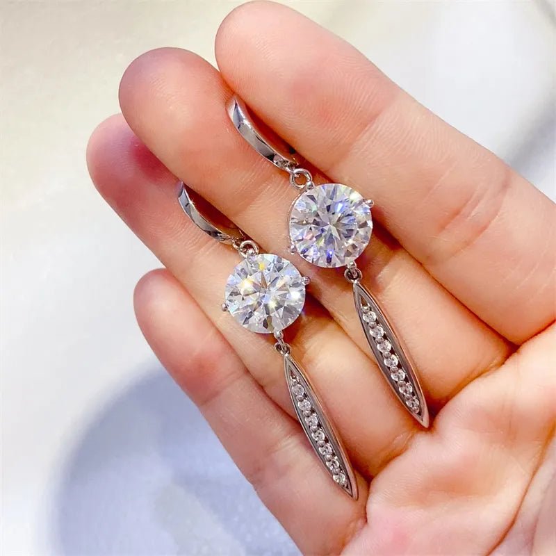 10 Carat Moissanite Earrings - 925 Sterling Silver - Samuels Jewelers