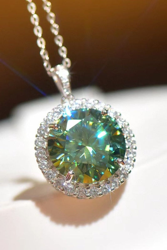 10 Carat Moissanite Pendant Platinum - Plated Necklace - Samuels Jewelers