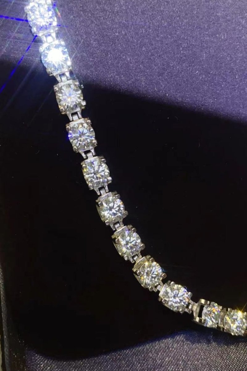 10 Carat Moissanite Platinum - Plated Bracelet - Samuels Jewelers