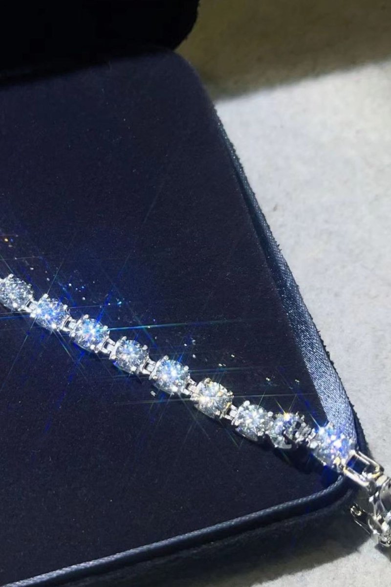 10 Carat Moissanite Platinum - Plated Bracelet - Samuels Jewelers