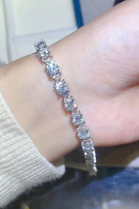 10 Carat Moissanite Platinum - Plated Bracelet - Samuels Jewelers