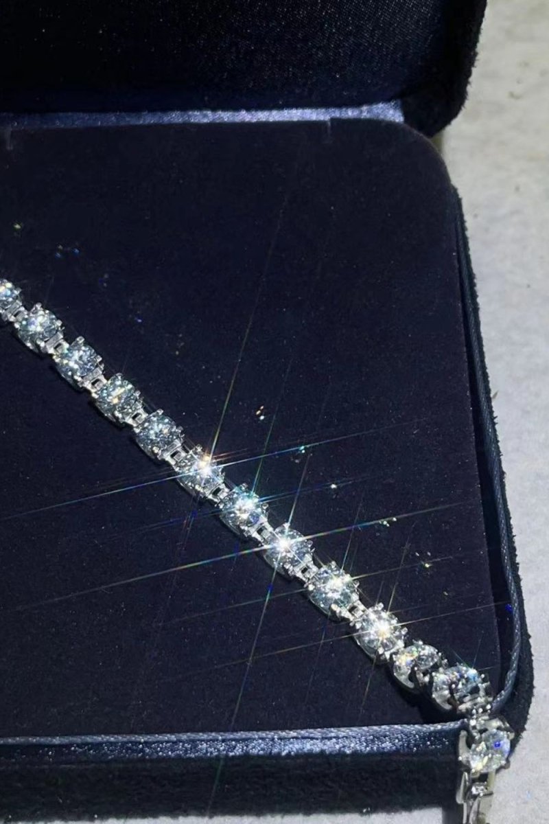 10 Carat Moissanite Platinum - Plated Bracelet - Samuels Jewelers