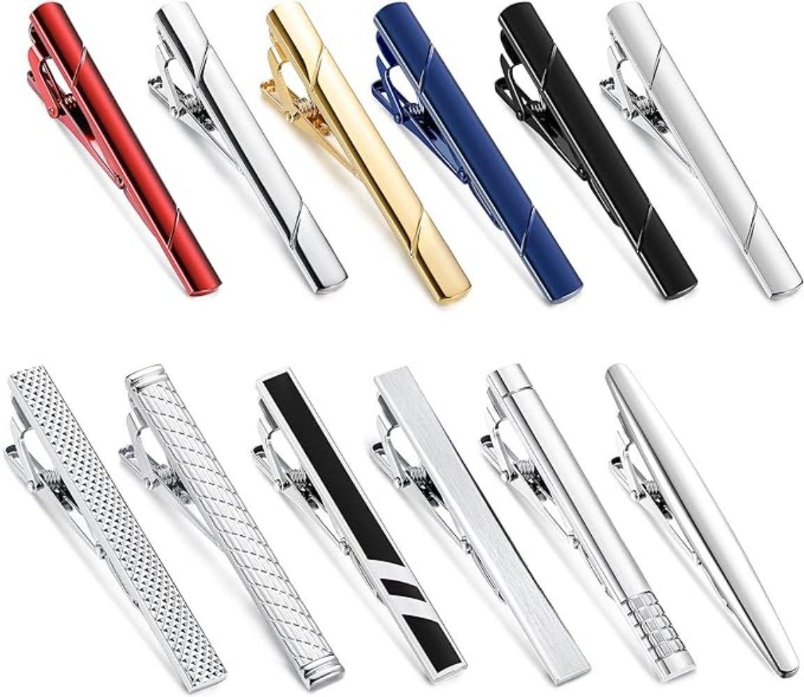 12Pcs Tie Clips for Regular Classic Ties with Gift Box - Samuels Jewelers