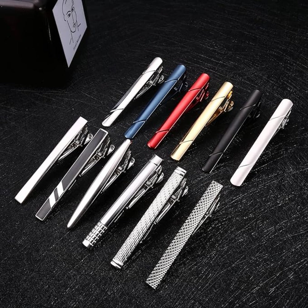 12Pcs Tie Clips for Regular Classic Ties with Gift Box - Samuels Jewelers