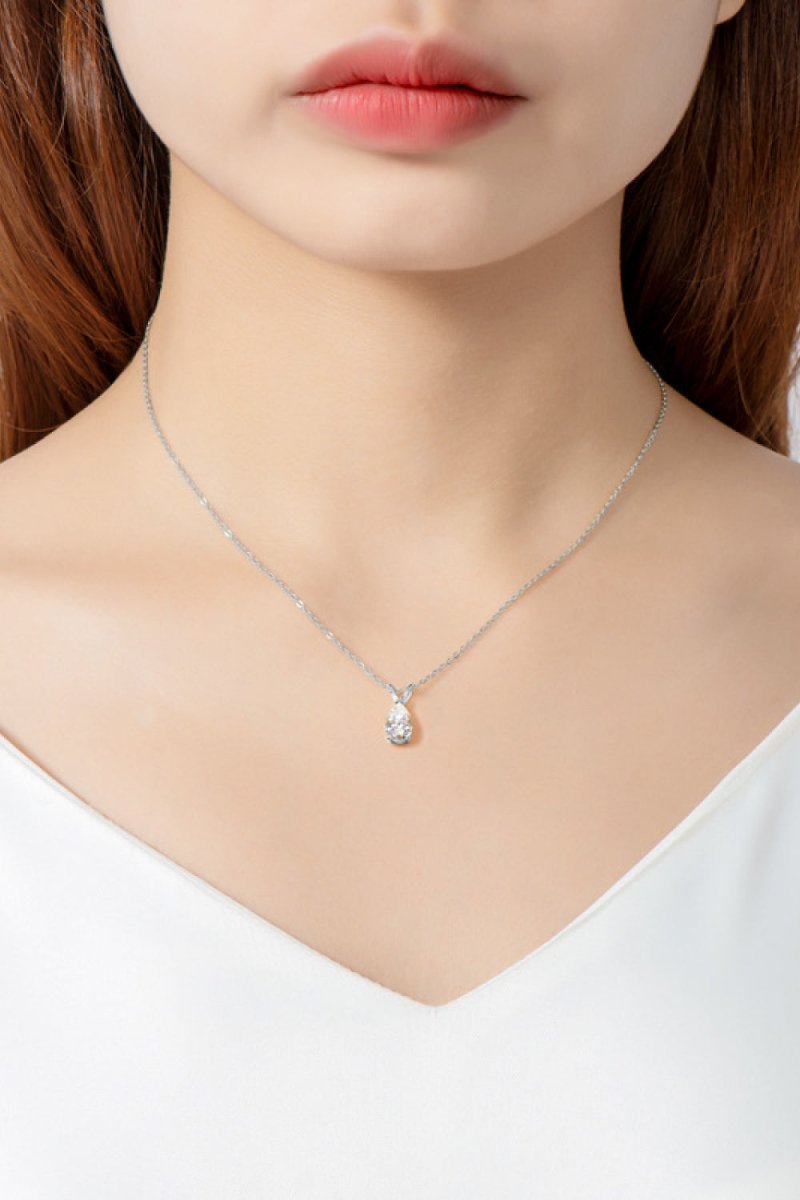 1.5 Ct Moissanite Pendant 925 Sterling Silver Necklace - Samuels Jewelers