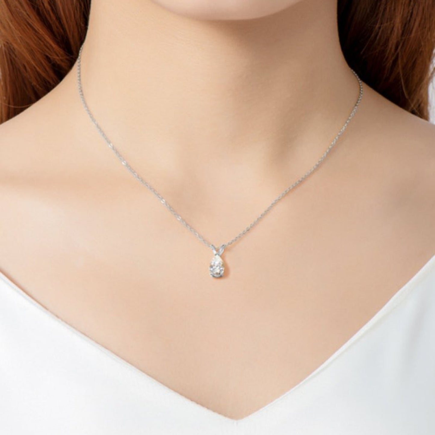 1.5 Ct Moissanite Pendant 925 Sterling Silver Necklace - Samuels Jewelers