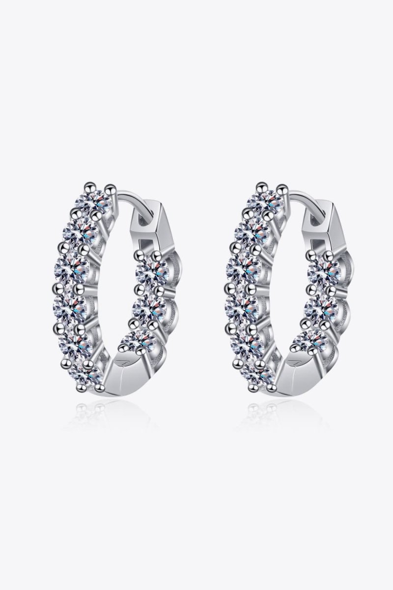 1.8 Carat Moissanite Hoop Earrings - Samuels Jewelers